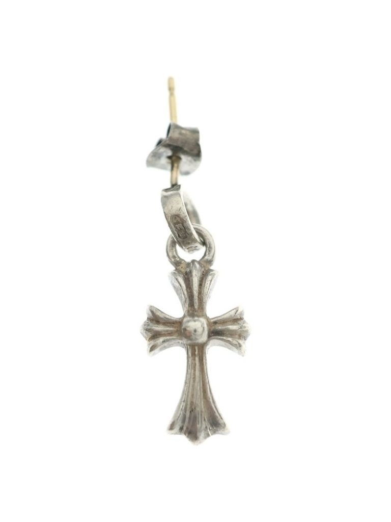 Chrome Hearts Bby Pprchn Baby Fat Cross Drop Earrings Silver 2875$